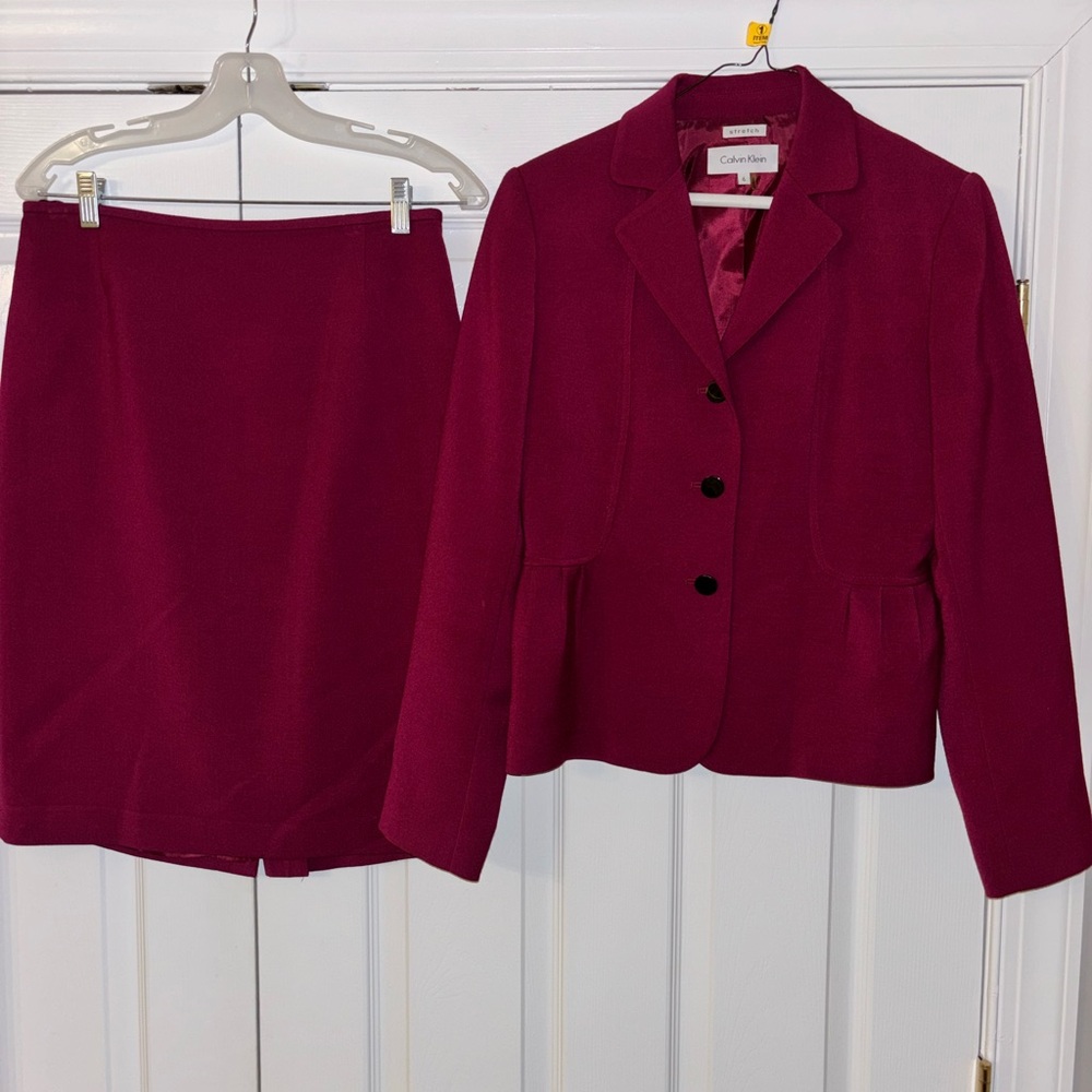 Calvin Klein Pink Skirt Suit